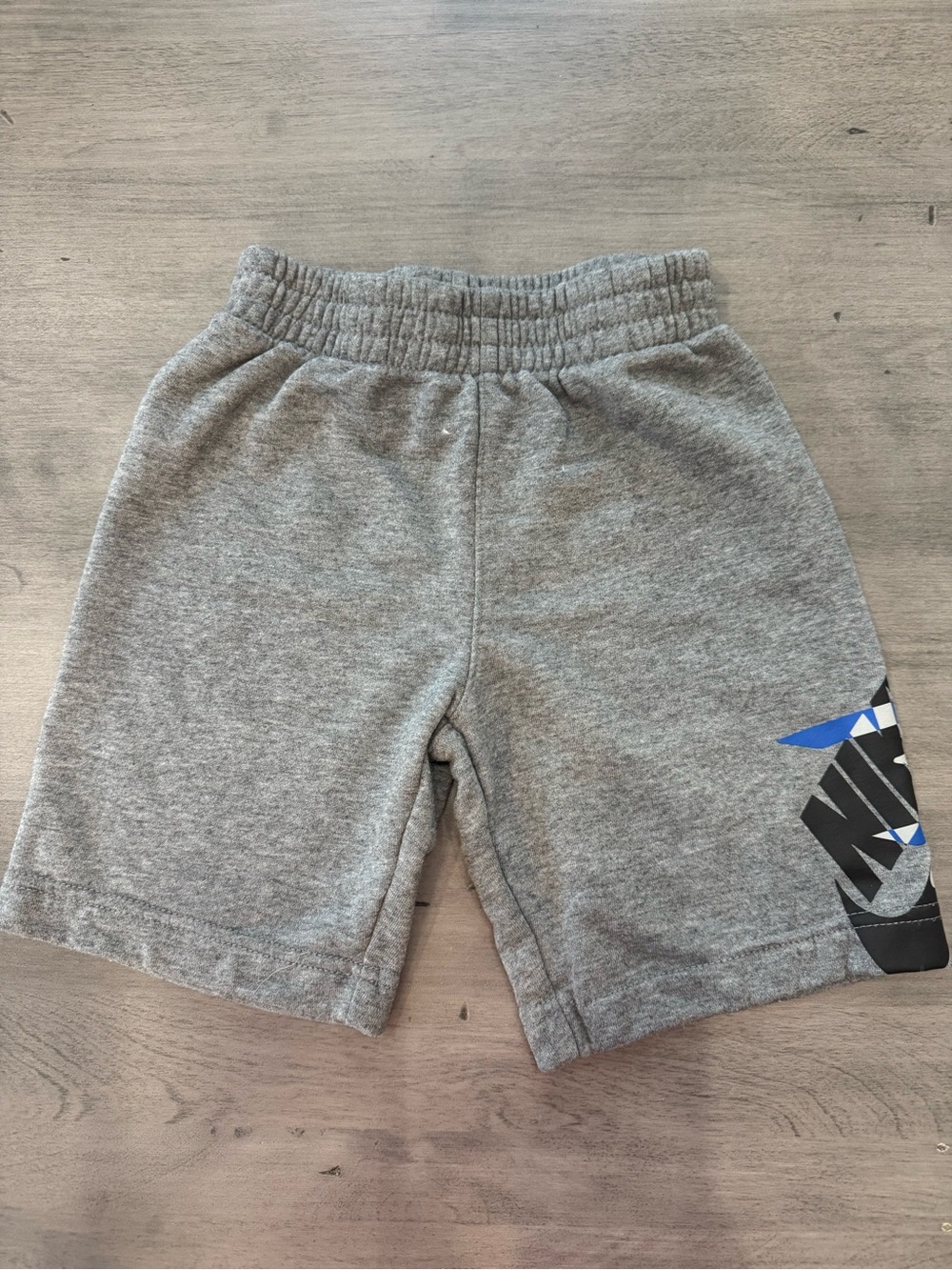 Kids Gray Nike Shorts with Side Graphic